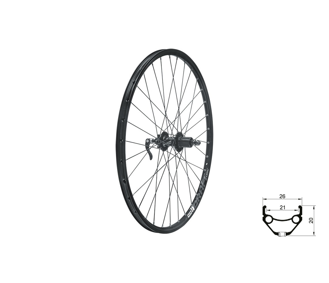 Zapletené koleso zadné KLS DRAFT DSC R, 27,5", black